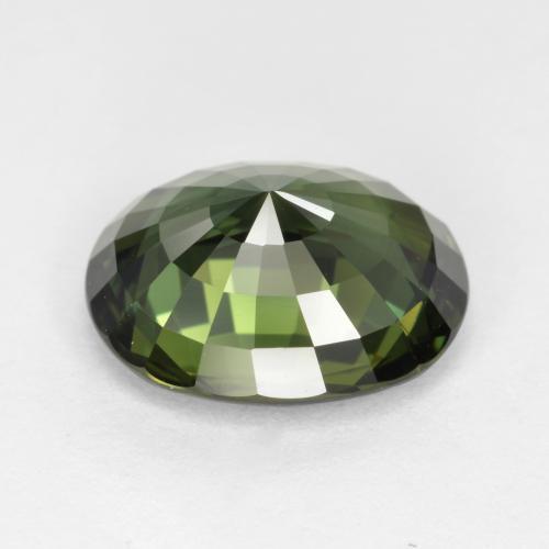 Zafiro Verde cálido natural de 4.12 ct, Corte Óvalo, VVS