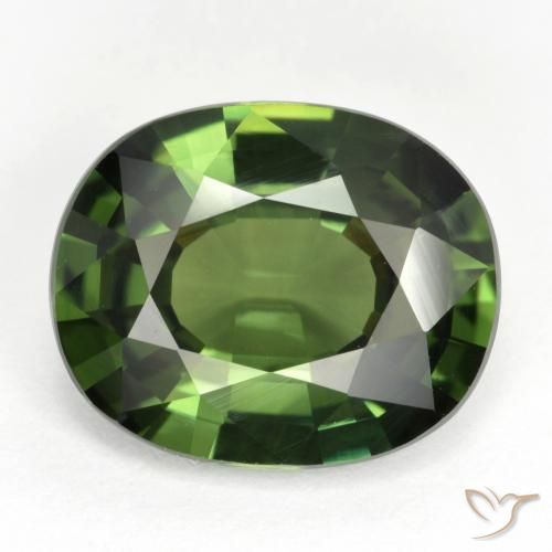 5.52ct Natural Verde terroso Zafiro, Ovalada, VVS-VS