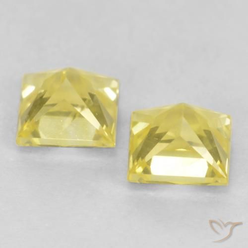 Gemas de Zafiro Amarillo toscana natural de 0.59 ct, Cuadrado, VS