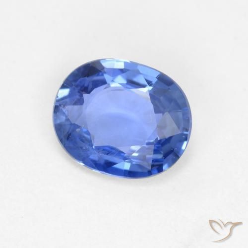 Zafiro Azul marino claro natural de 0.66 ct, Ovalada, VS