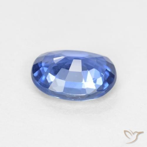 Zafiro Azul marino claro natural de 0.66 ct, Ovalada, VS