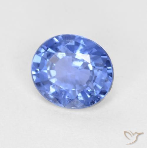 Zafiro Azul marino claro natural de 0.55 ct, Ovalada, VS-SI