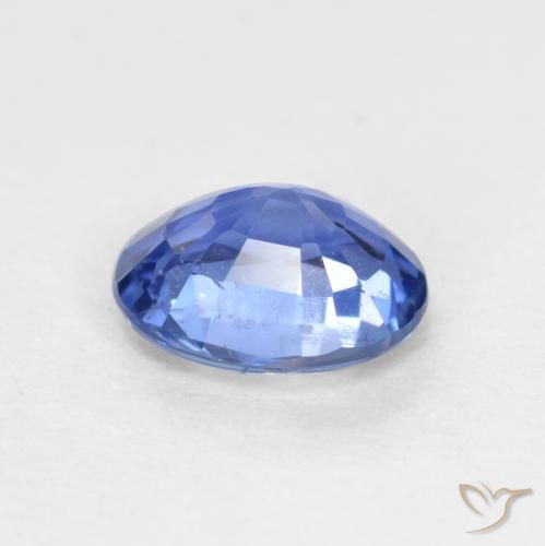 Zafiro Azul marino claro natural de 0.55 ct, Ovalada, VS-SI