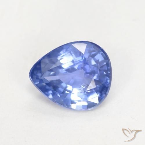 Zafiro Azul marino medio natural de 0.67 ct, En forma de pera, VS-SI
