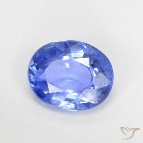 Zafiro Azul pastel natural de 0.63 ct, Ovalada, VVS-VS