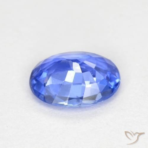 Zafiro Azul pastel natural de 0.63 ct, Ovalada, VVS-VS