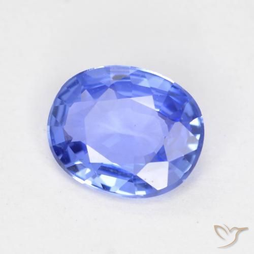 Zafiro Celeste natural de 0.50 ct, Ovalada, VVS