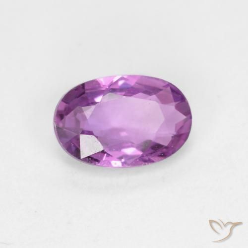 Zafiro Púrpura eléctrico natural de 0.45 ct, Ovalada, VS