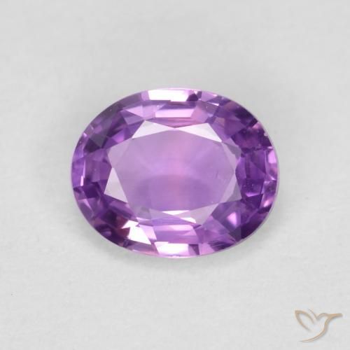 0.43ct Natural Violeta púrpura medio Zafiro, Ovalada, VVS-VS