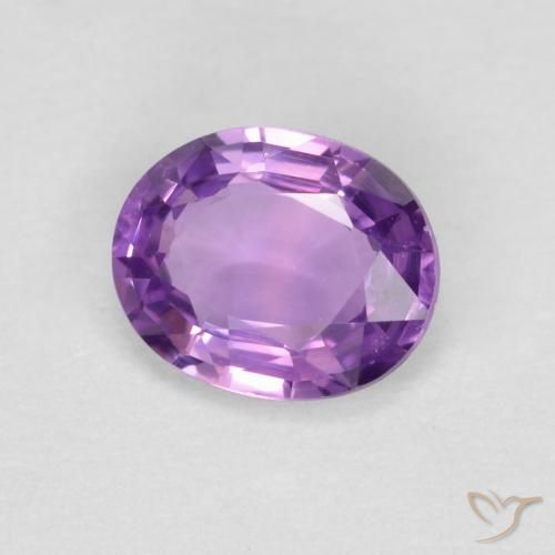 Zafiro Violeta púrpura medio natural de 0.43 ct, Ovalada, VVS-VS