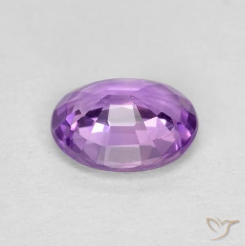 Zafiro Violeta púrpura medio natural de 0.43 ct, Ovalada, VVS-VS
