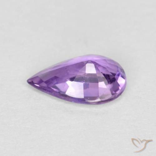 Zafiro Violeta púrpura medio natural de 0.39 ct, En forma de pera, VVS-VS