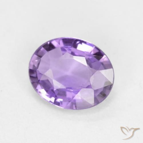 Zafiro Violeta rosado medio natural de 0.46 ct, Ovalada, VVS-VS