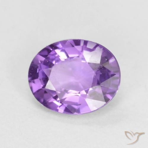 Zafiro Violeta rosado medio natural de 0.51 ct, Ovalada, VVS-VS