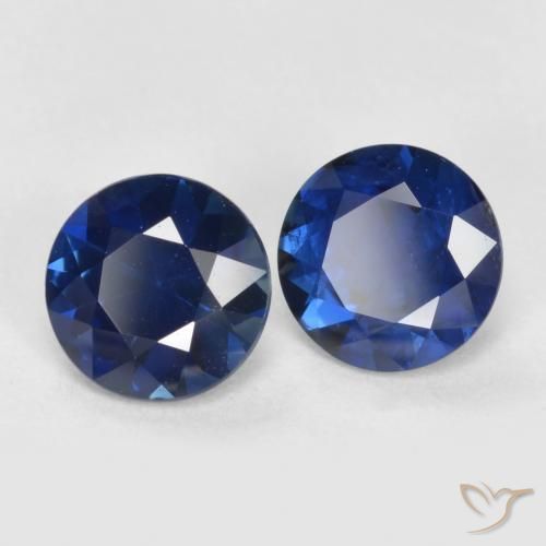 Gemas de Zafiro Azul noche natural de 1.19 ct, Redondo, VS