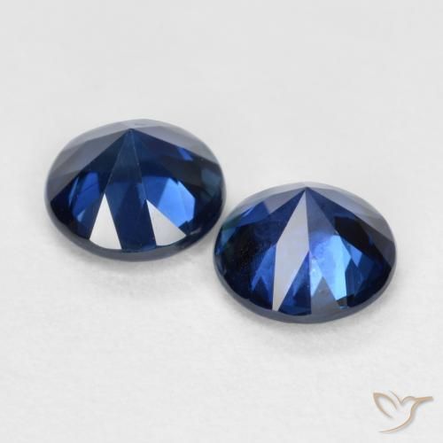 Gemas de Zafiro Azul noche natural de 1.19 ct, Redondo, VS