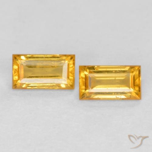 0.50ctw Natural Dorado medio Zafiro, Corte Baguette, VVS-VS