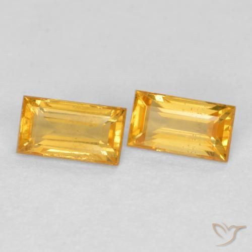 Gemas de Zafiro Dorado medio natural de 0.50 ct, Corte Baguette, VVS-VS