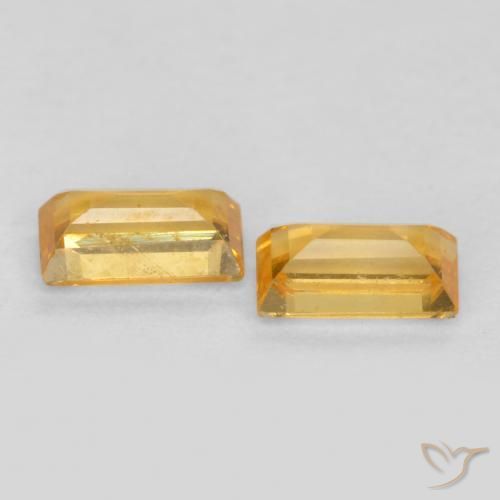 Gemas de Zafiro Dorado medio natural de 0.50 ct, Corte Baguette, VVS-VS