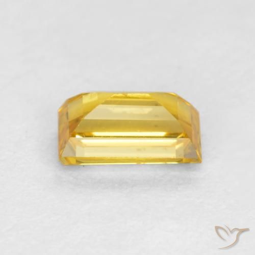 Zafiro Dorado natural de 0.41 ct, Corte Baguette, VS