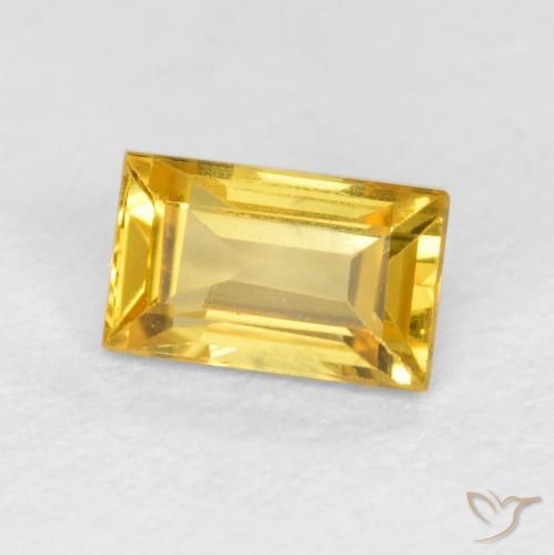 Zafiro Dorado natural de 0.45 ct, Corte Baguette, VVS-VS