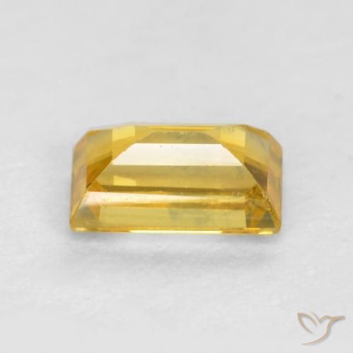 Zafiro Dorado natural de 0.45 ct, Corte Baguette, VVS-VS