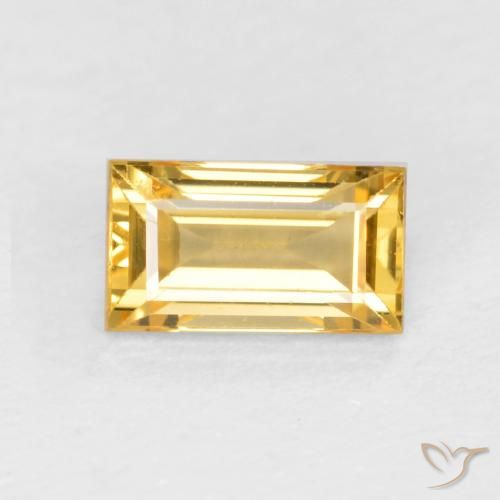 0.39ct Natural Dorado medio Zafiro, Corte Baguette, VVS-VS