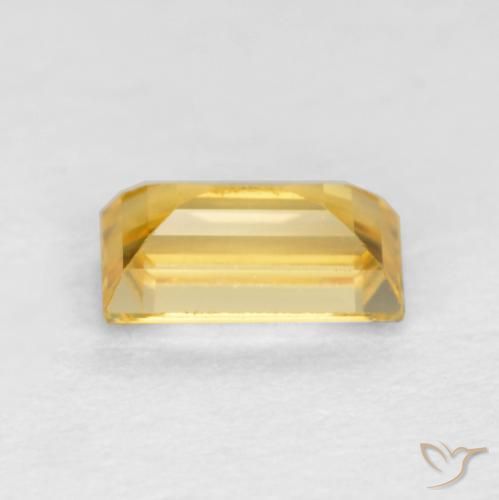 Zafiro Dorado medio natural de 0.39 ct, Corte Baguette, VVS-VS