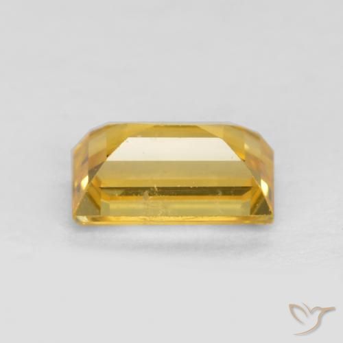 Zafiro Dorado natural de 0.46 ct, Corte Baguette, VS