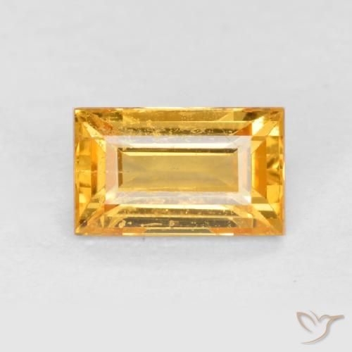 0.41ct Natural Naranja dorado Zafiro, Corte Baguette, VS-SI
