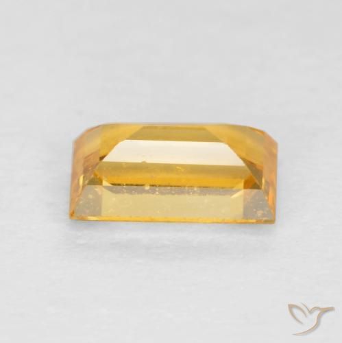 Zafiro Naranja dorado natural de 0.41 ct, Corte Baguette, VS-SI