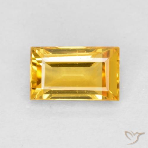 0.42ct Natural Dorado medio Zafiro, Corte Baguette, VS