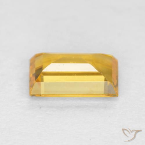 Zafiro Dorado medio natural de 0.42 ct, Corte Baguette, VS