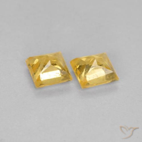 Gemas de Zafiro Dorado natural de 0.48 ct, Cuadrado, VS