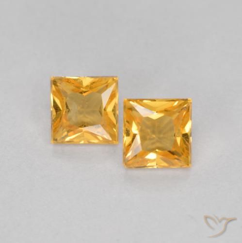 0.51ctw Natural Dorado naranja Zafiro, Cuadrado, VS