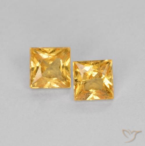 0.52ctw Natural Dorado naranja Zafiro, Cuadrado, VS