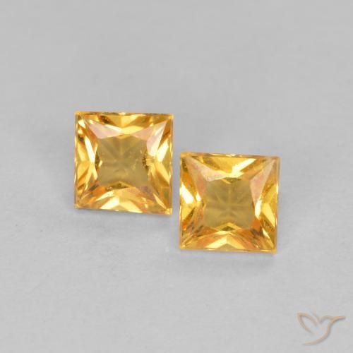 0.52ctw Natural Dorado naranja Zafiro, Cuadrado, VS