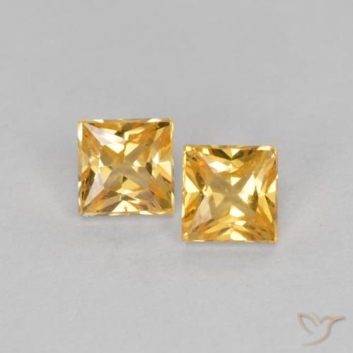 0.53ctw Natural Dorado naranja Zafiro, Cuadrado, VS