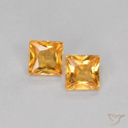 0.45ctw Natural Dorado naranja Zafiro, Cuadrado, VS