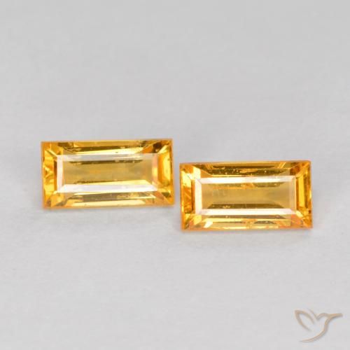 0.61ctw Natural Dorado naranja Zafiro, Corte Baguette, VS