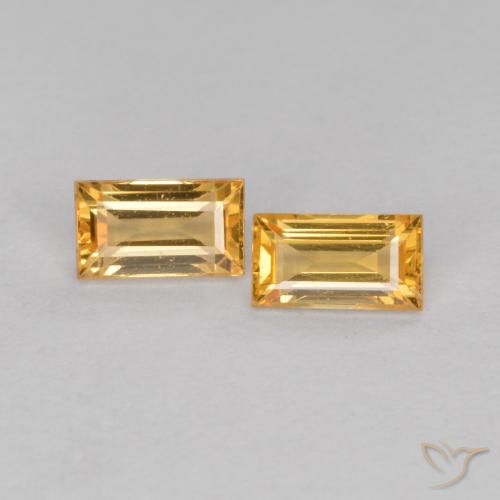 0.48ctw Natural Dorado naranja Zafiro, Corte Baguette, VS