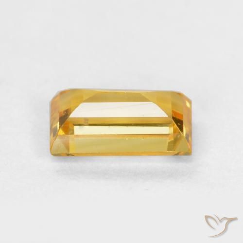 Zafiro Dorado natural de 0.39 ct, Corte Baguette, VS