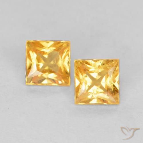 0.50ctw Natural Dorado medio Zafiro, Cuadrado, VS