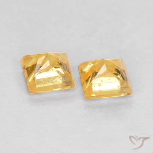Gemas de Zafiro Dorado medio natural de 0.50 ct, Cuadrado, VS