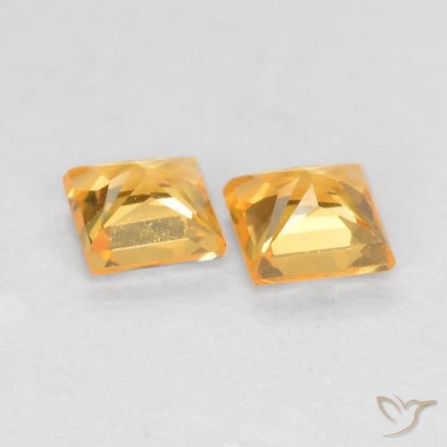 Gemas de Zafiro Dorado medio natural de 0.49 ct, Cuadrado, VS