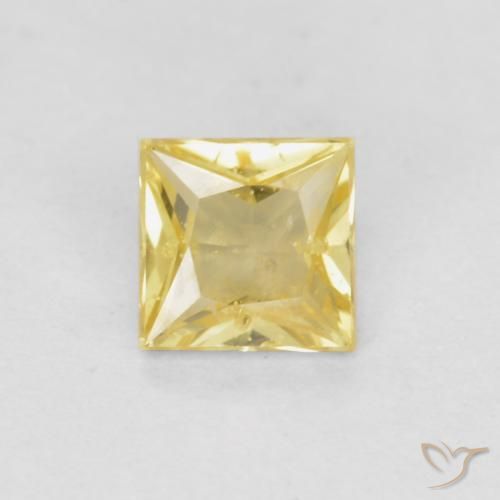 0.32ct Natural Amarillo toscana Zafiro, Cuadrado, VS-SI