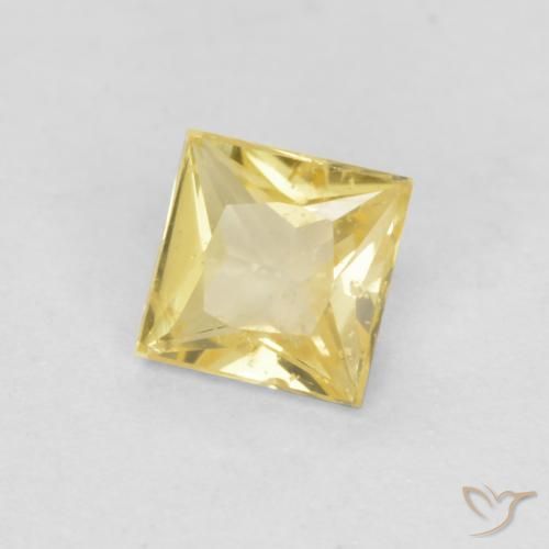 Zafiro Amarillo toscana natural de 0.32 ct, Cuadrado, VS-SI