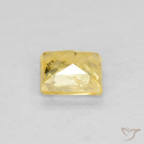 Zafiro Amarillo toscana natural de 0.32 ct, Cuadrado, VS-SI