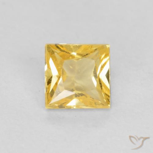 0.37ct Natural Amarillo toscana Zafiro, Cuadrado, VS