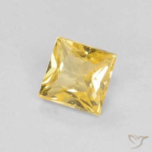 Zafiro Amarillo toscana natural de 0.37 ct, Cuadrado, VS